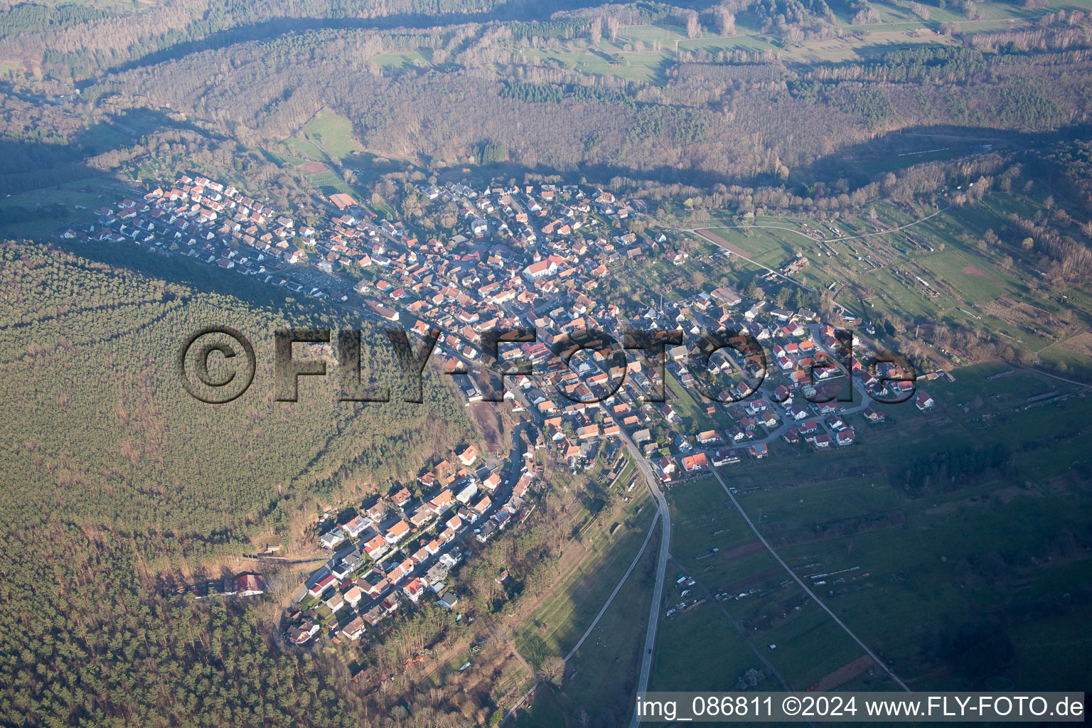 Oblique view of Wernersberg in the state Rhineland-Palatinate, Germany