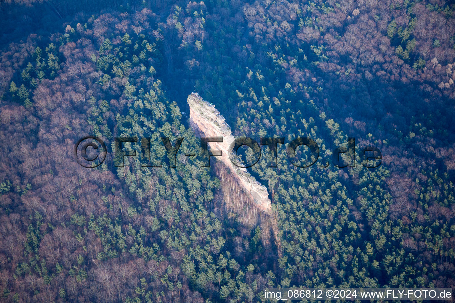 Wernersberg in the state Rhineland-Palatinate, Germany from above