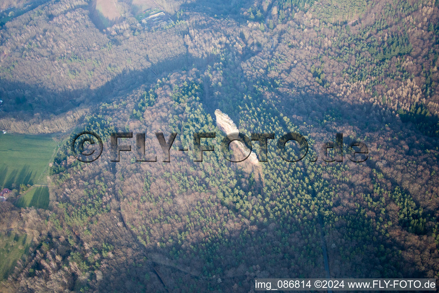 Wernersberg in the state Rhineland-Palatinate, Germany seen from above