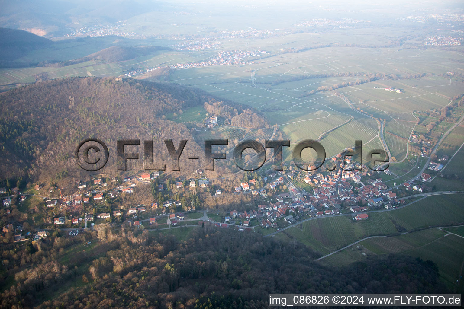 Leinsweiler in the state Rhineland-Palatinate, Germany out of the air