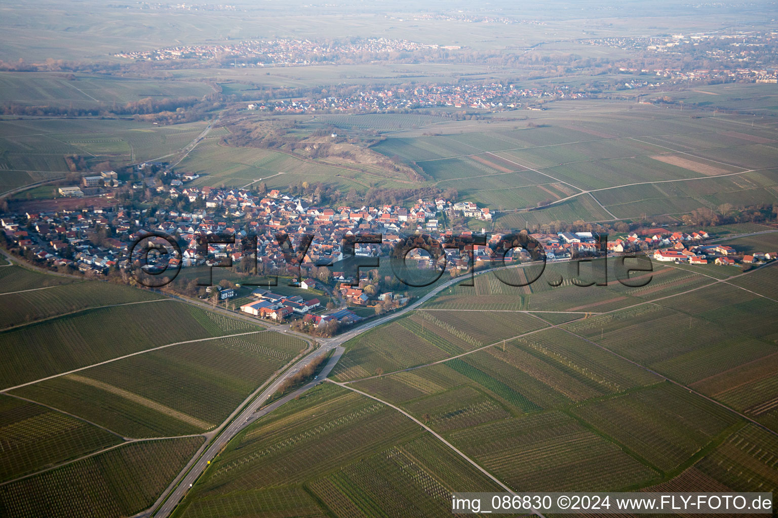 Ilbesheim bei Landau in der Pfalz in the state Rhineland-Palatinate, Germany from above