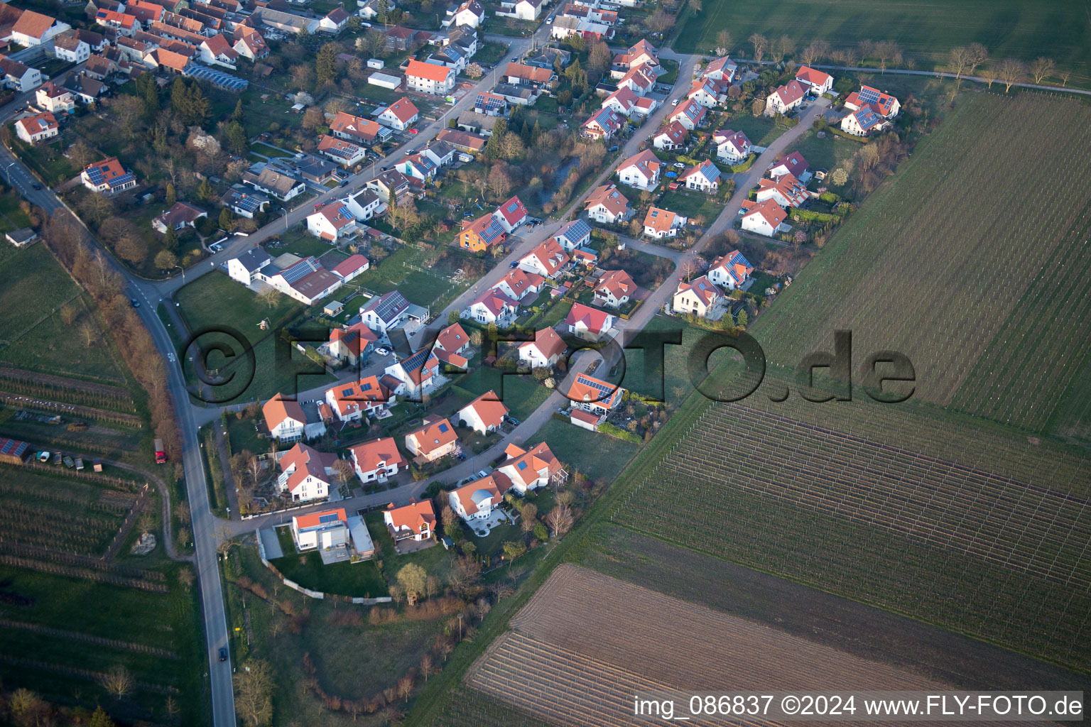 District Mörzheim in Landau in der Pfalz in the state Rhineland-Palatinate, Germany seen from above