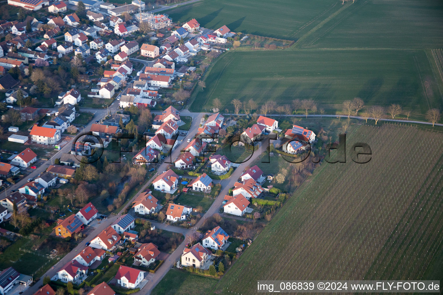 Bird's eye view of District Mörzheim in Landau in der Pfalz in the state Rhineland-Palatinate, Germany