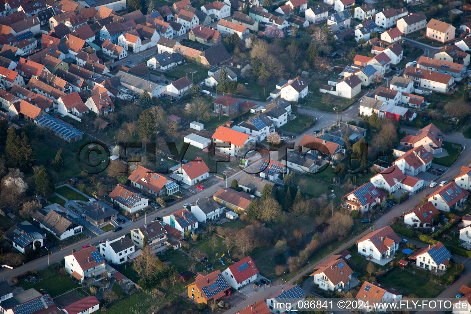 Drone recording of District Mörzheim in Landau in der Pfalz in the state Rhineland-Palatinate, Germany