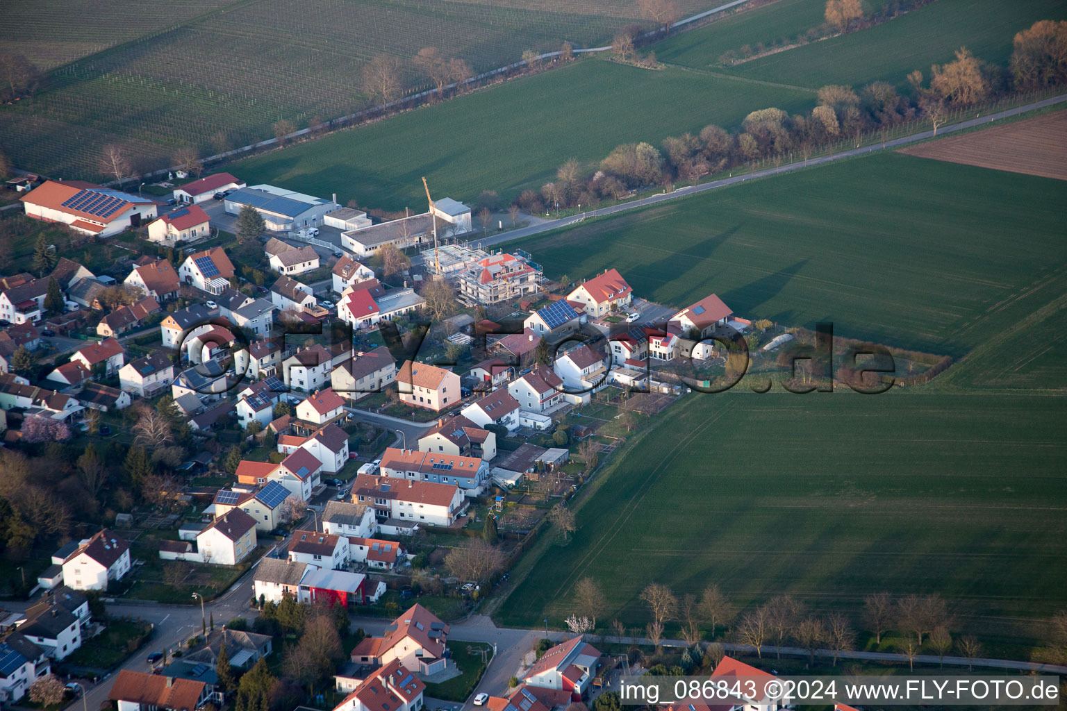 District Mörzheim in Landau in der Pfalz in the state Rhineland-Palatinate, Germany from the drone perspective