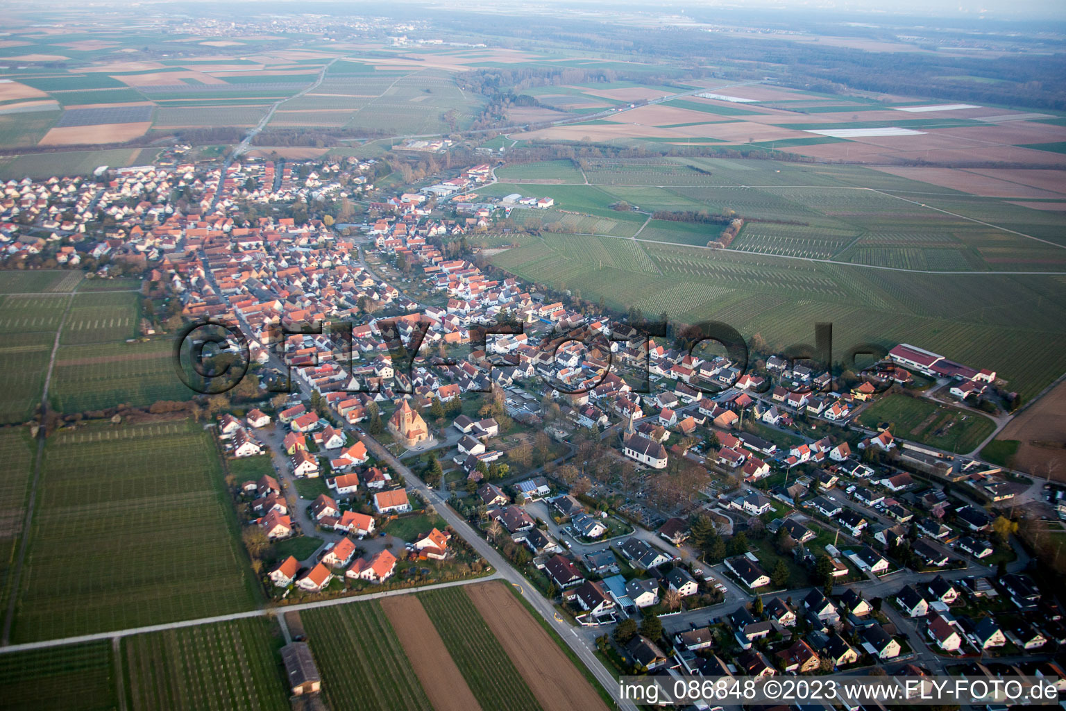 Insheim in the state Rhineland-Palatinate, Germany out of the air
