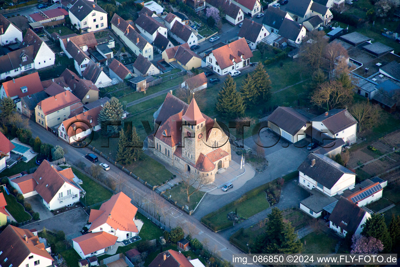 Insheim in the state Rhineland-Palatinate, Germany from the plane