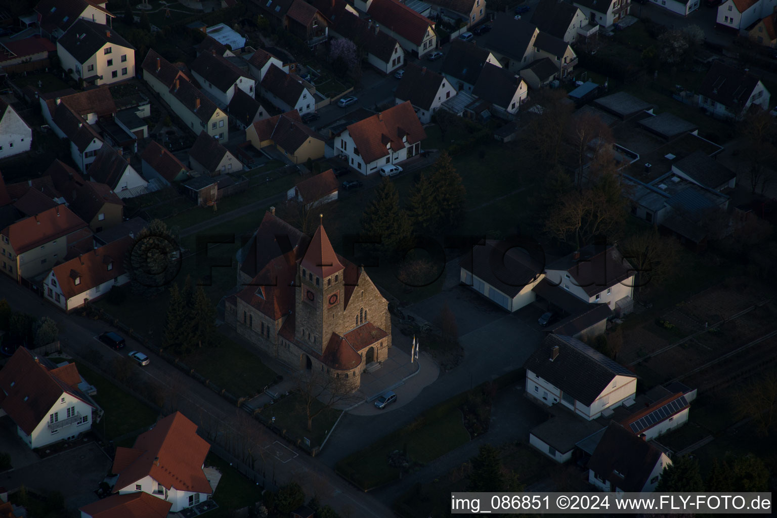 Church building in the village of in Insheim in the state Rhineland-Palatinate, Germany