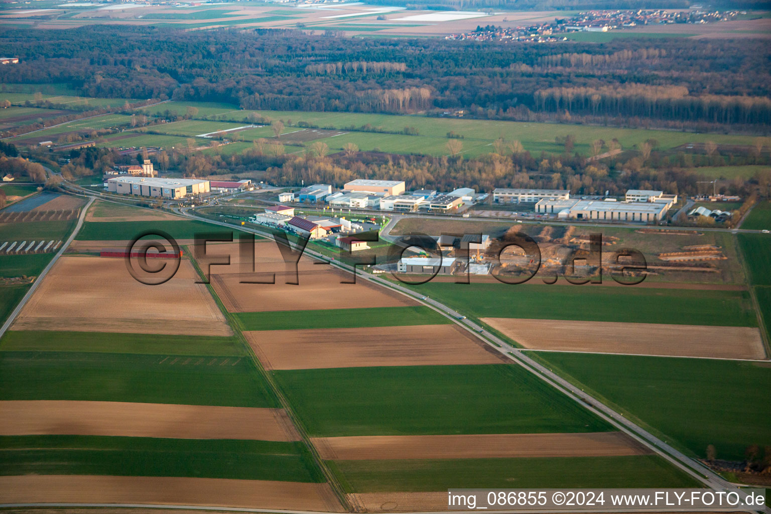 Drone recording of District Herxheim in Herxheim bei Landau in the state Rhineland-Palatinate, Germany