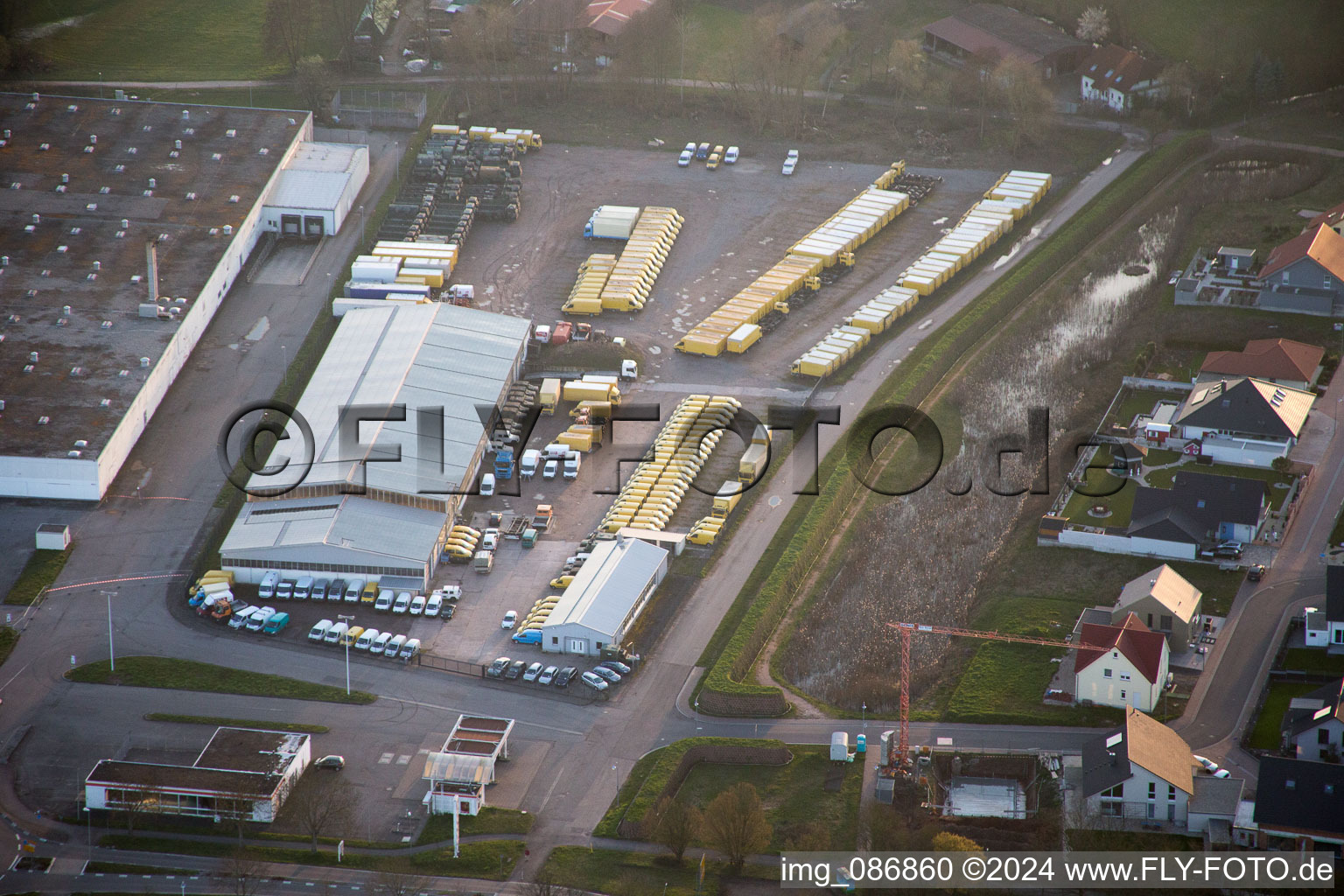 Aerial view of Rohrbach in the state Rhineland-Palatinate, Germany