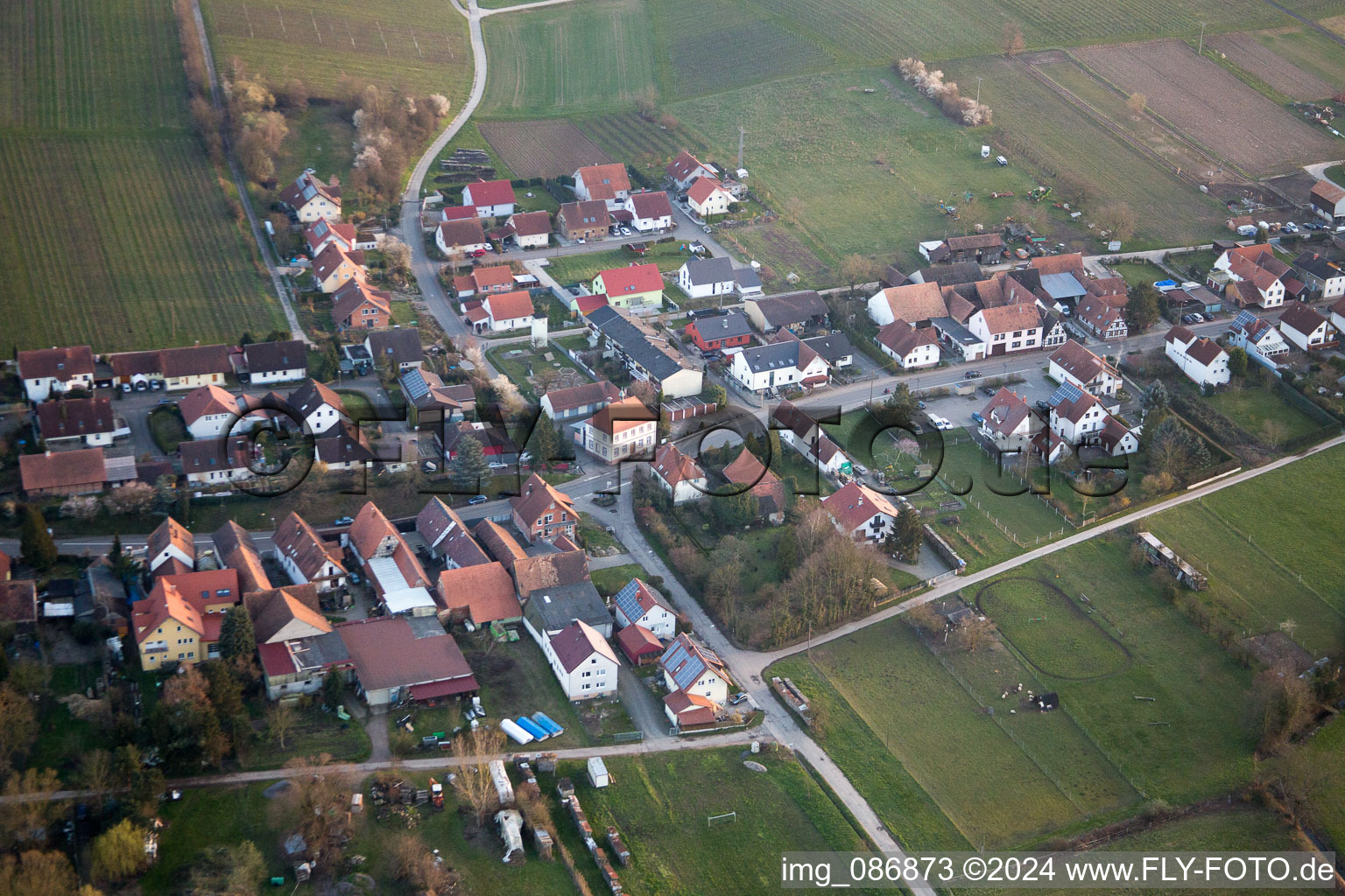 Bird's eye view of Hergersweiler in the state Rhineland-Palatinate, Germany