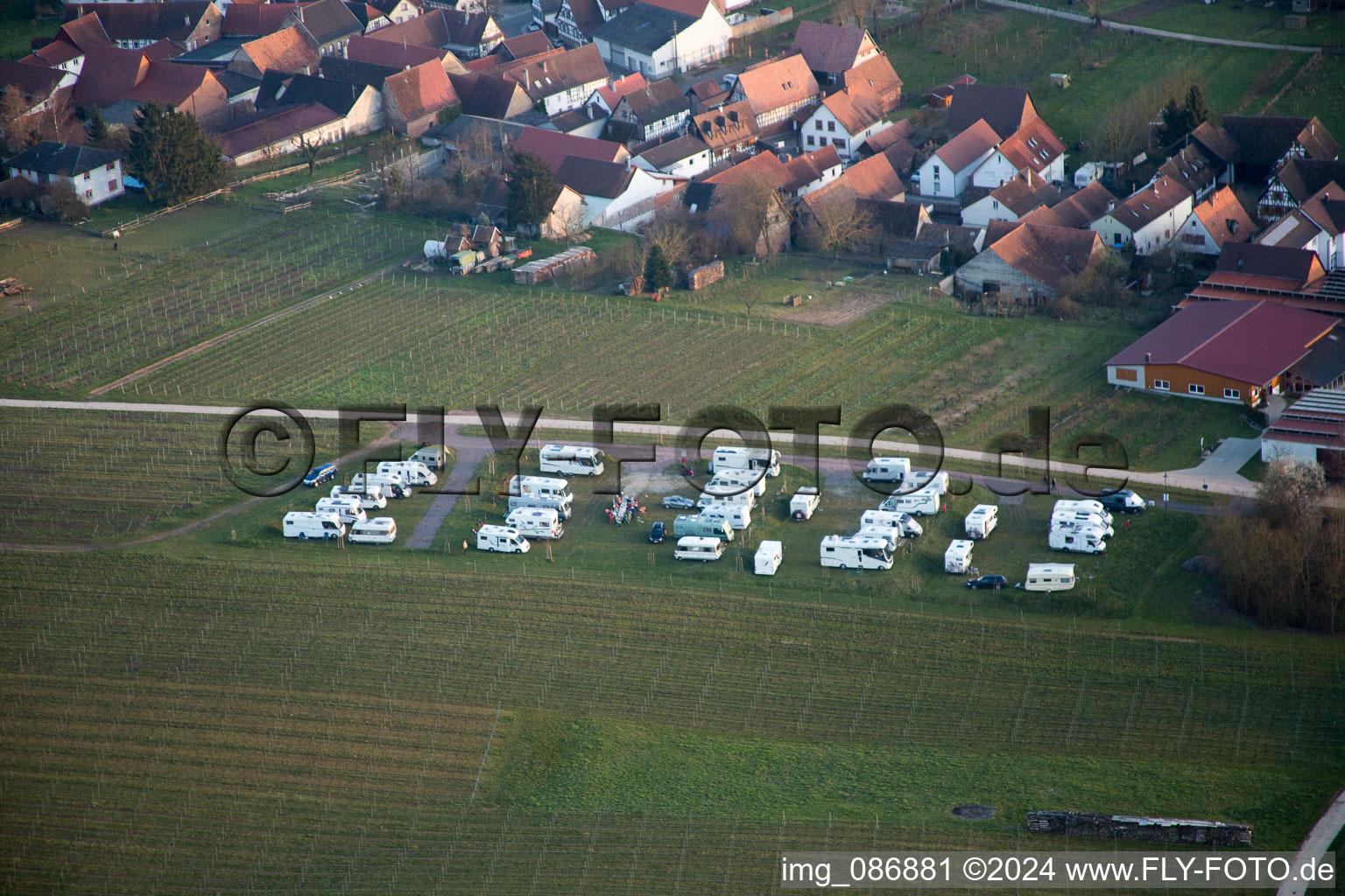 Motorhome parking space in Dierbach in the state Rhineland-Palatinate, Germany