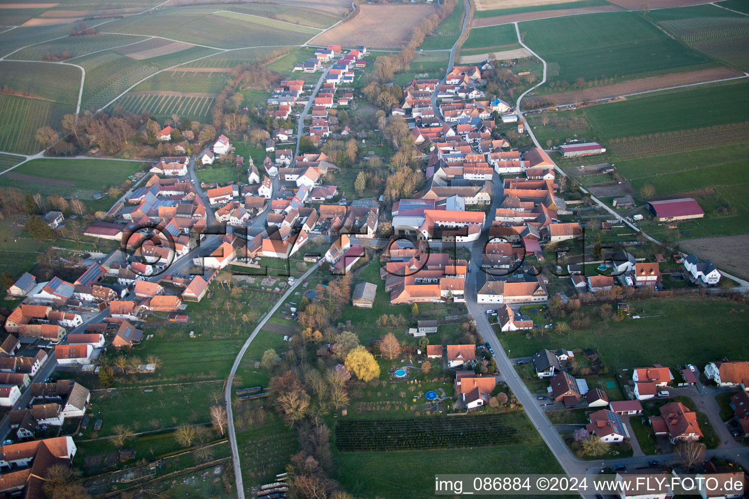 Dierbach in the state Rhineland-Palatinate, Germany viewn from the air