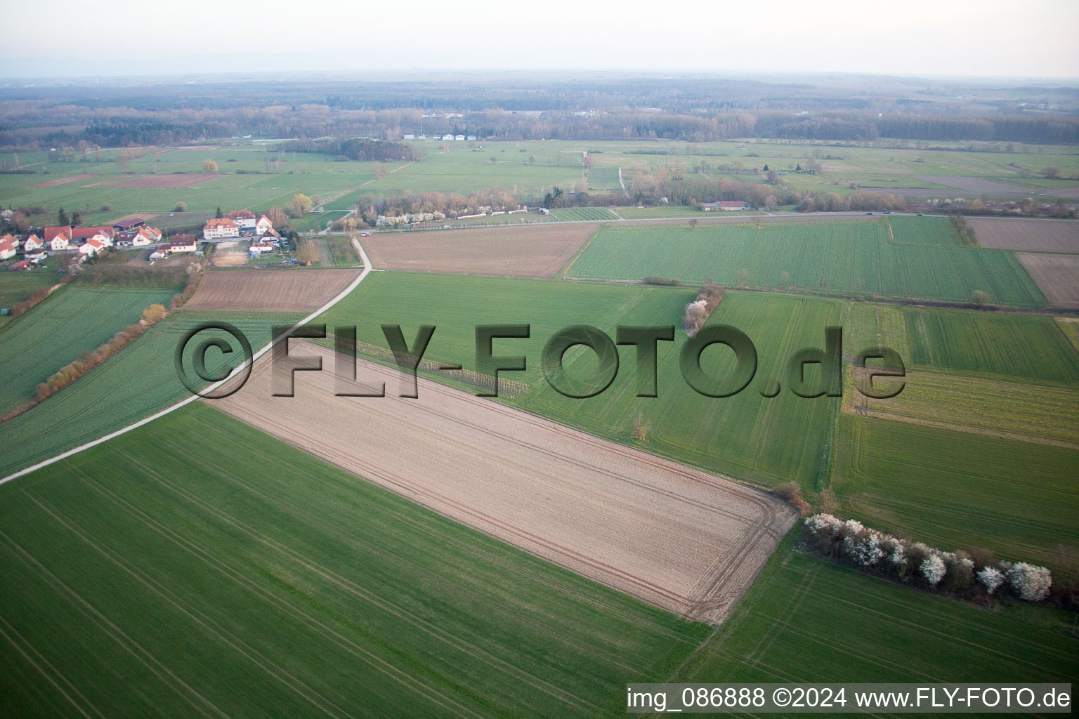 Schweighofen in the state Rhineland-Palatinate, Germany seen from above