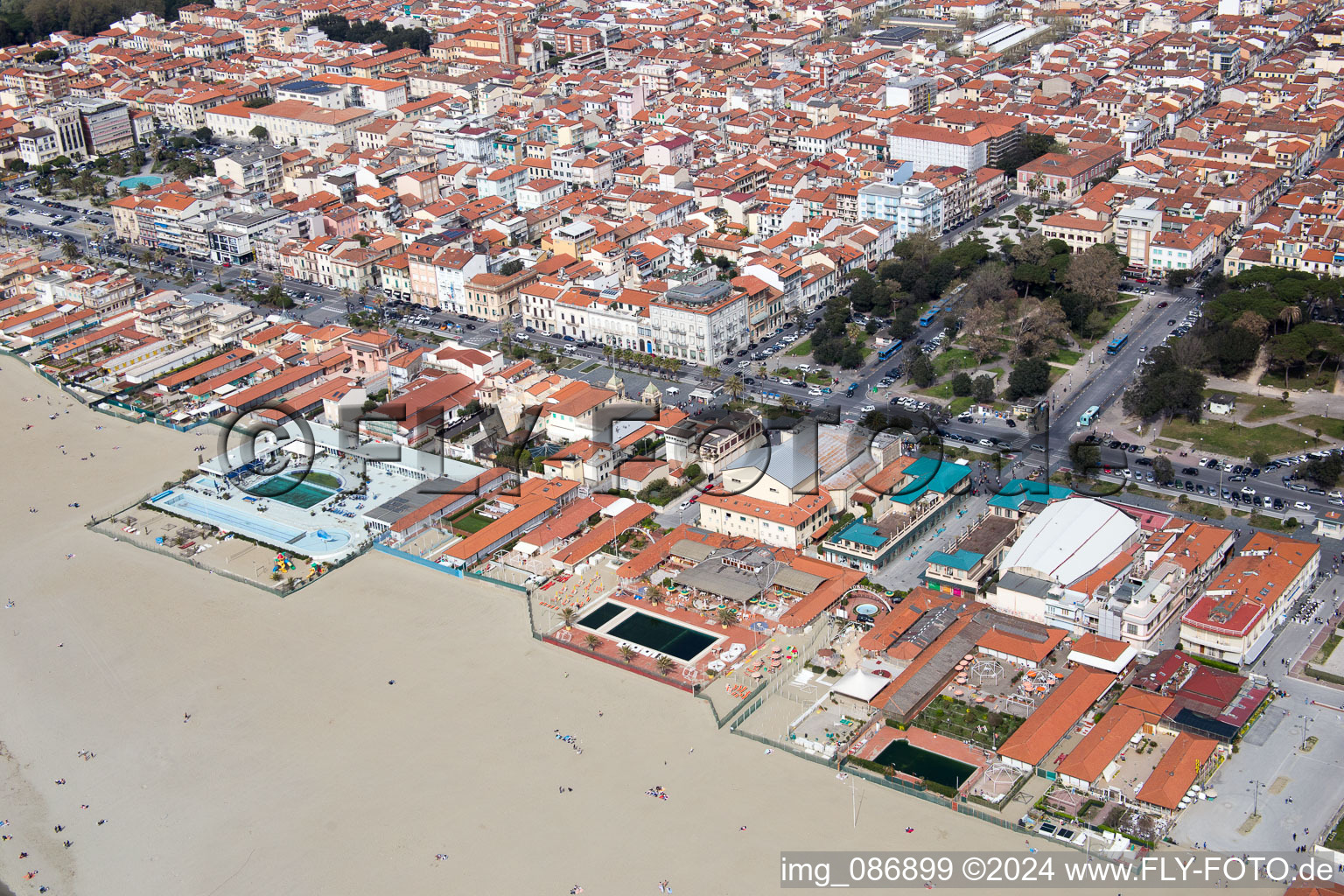 Viareggio in the state Lucca, Italy viewn from the air