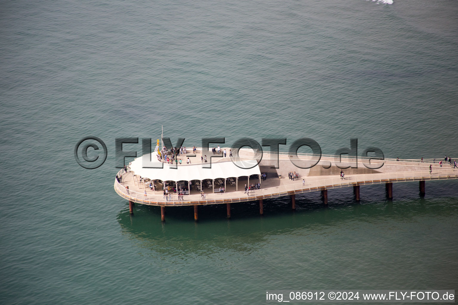 Aerial view of Lido di Camaiore in the state Tuscany, Italy