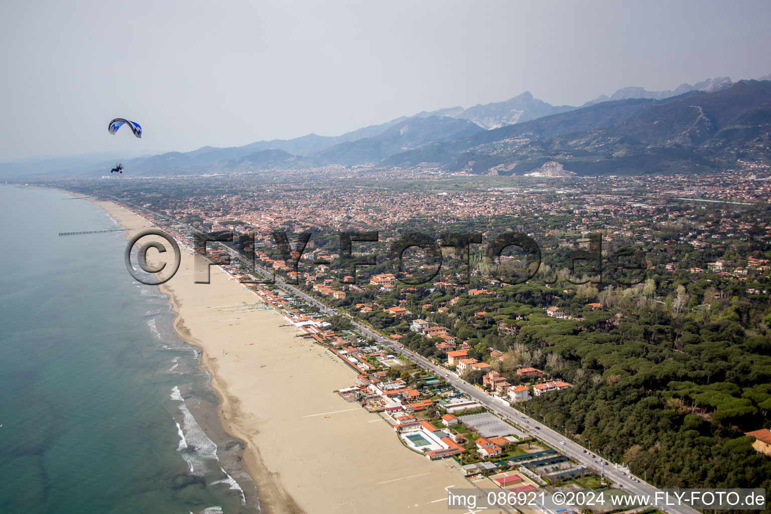 Aerial view of Fiumetto in the state Liguria, Italy