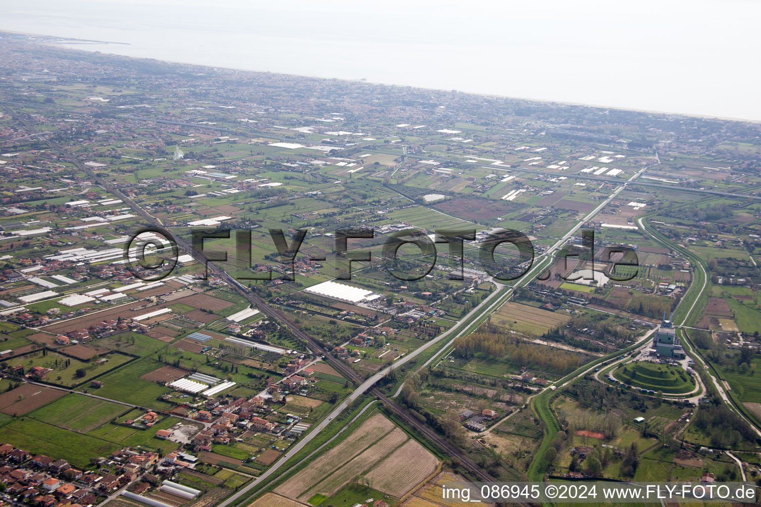 Aerial photograpy of Capezzano Pianore in the state Tuscany, Italy