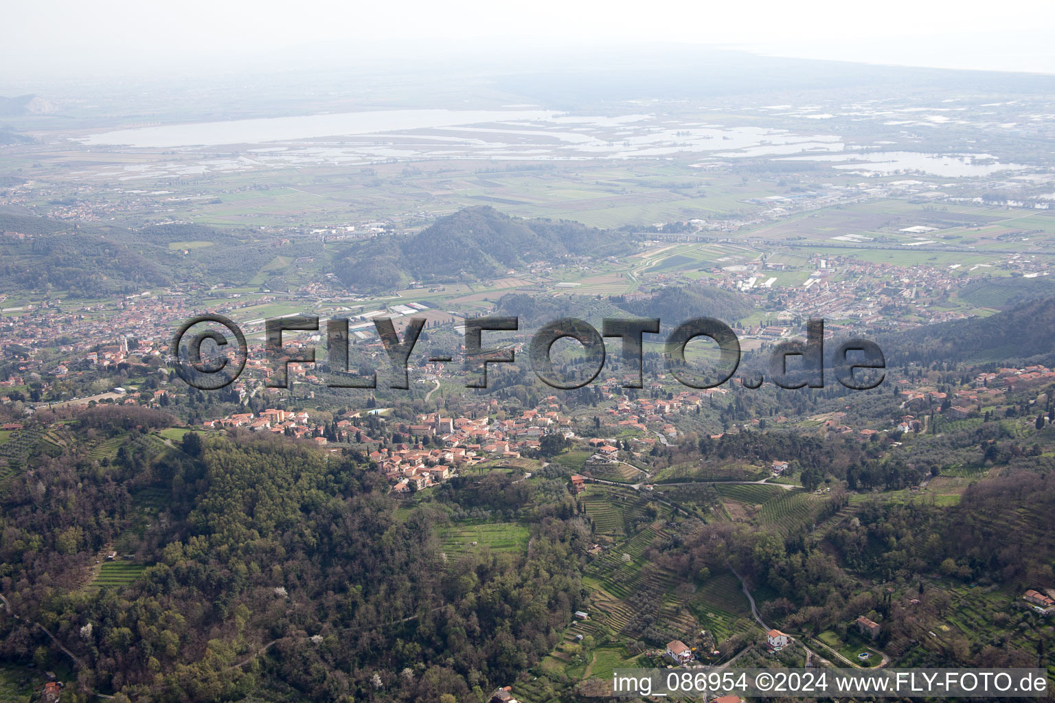 Aerial view of Pedona in the state Tuscany, Italy