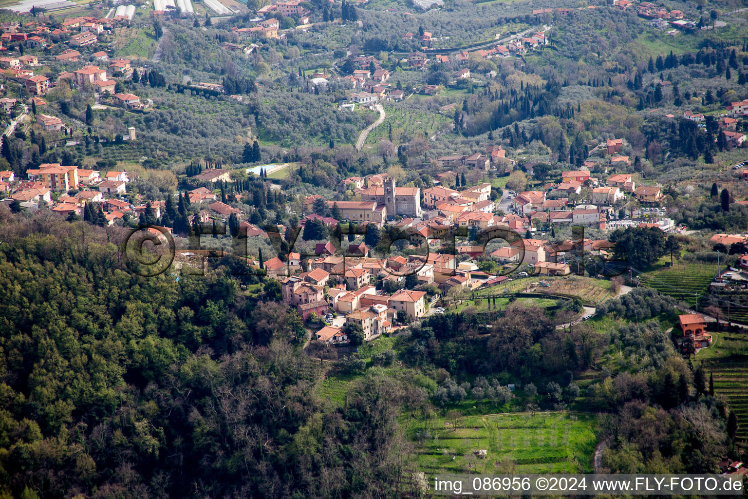 Oblique view of Pedona in the state Tuscany, Italy