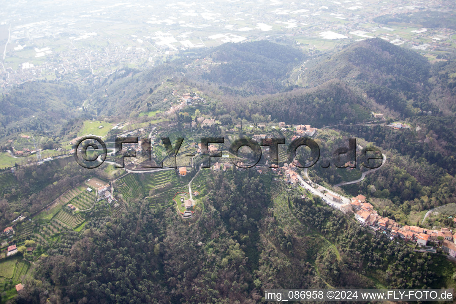 Pedona in the state Tuscany, Italy from above