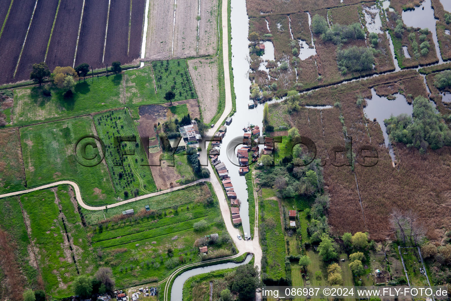 Drone image of Massarosa in the state Lucca, Italy