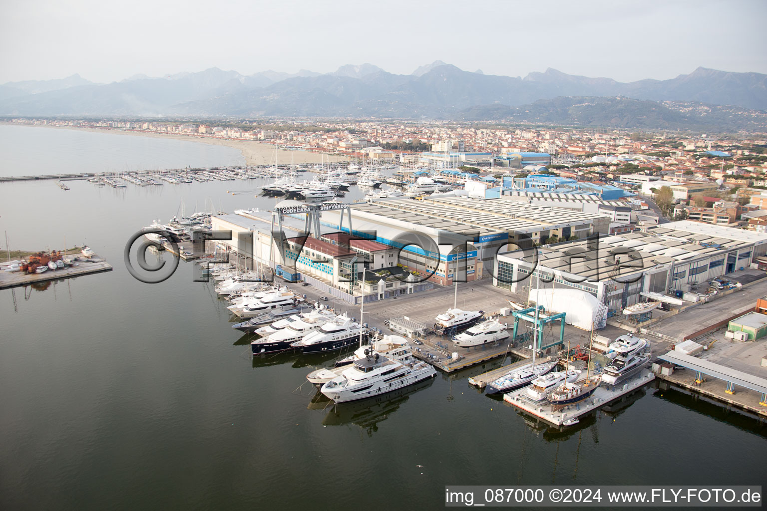 Oblique view of Viareggio in the state Lucca, Italy