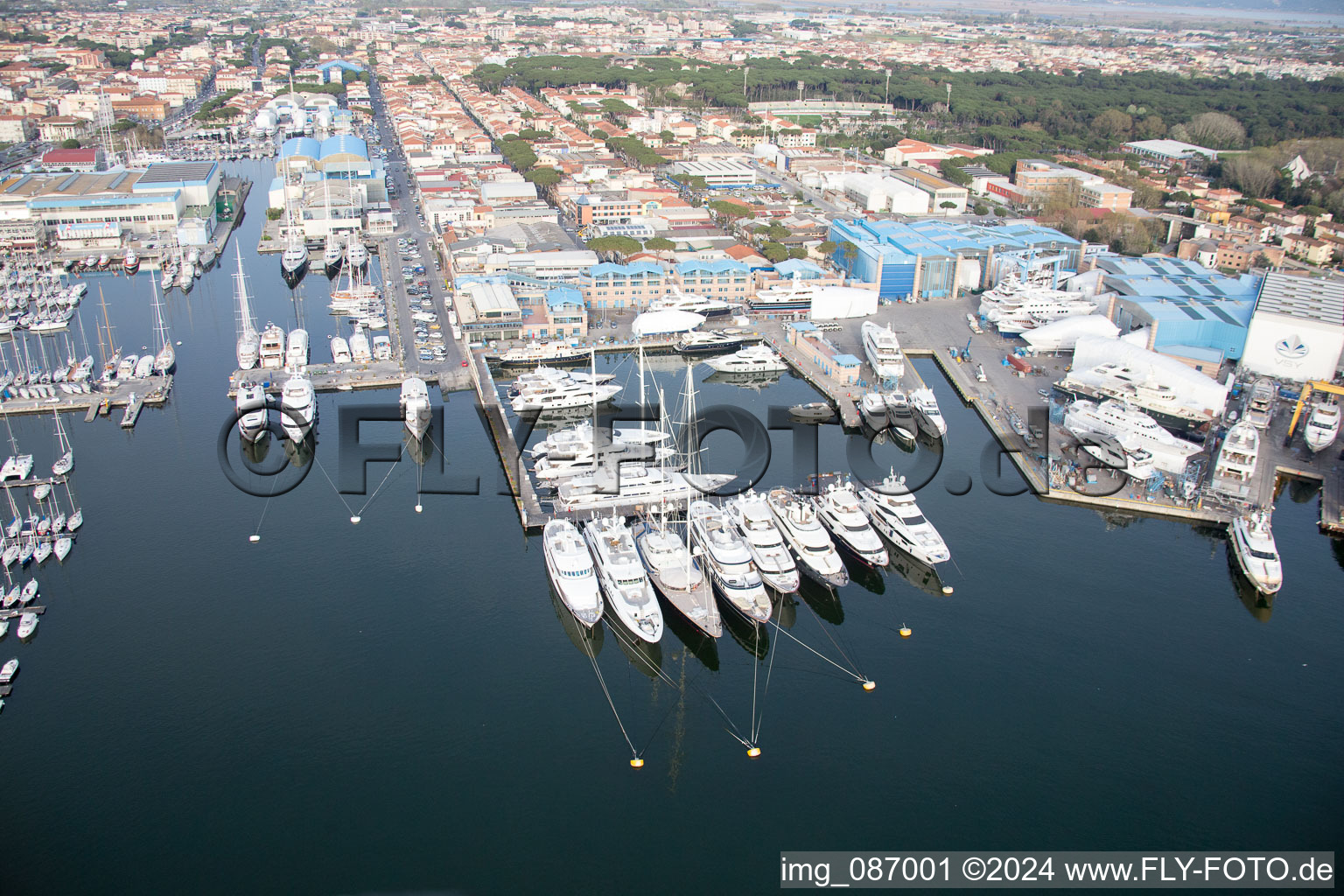 Viareggio in the state Lucca, Italy from above