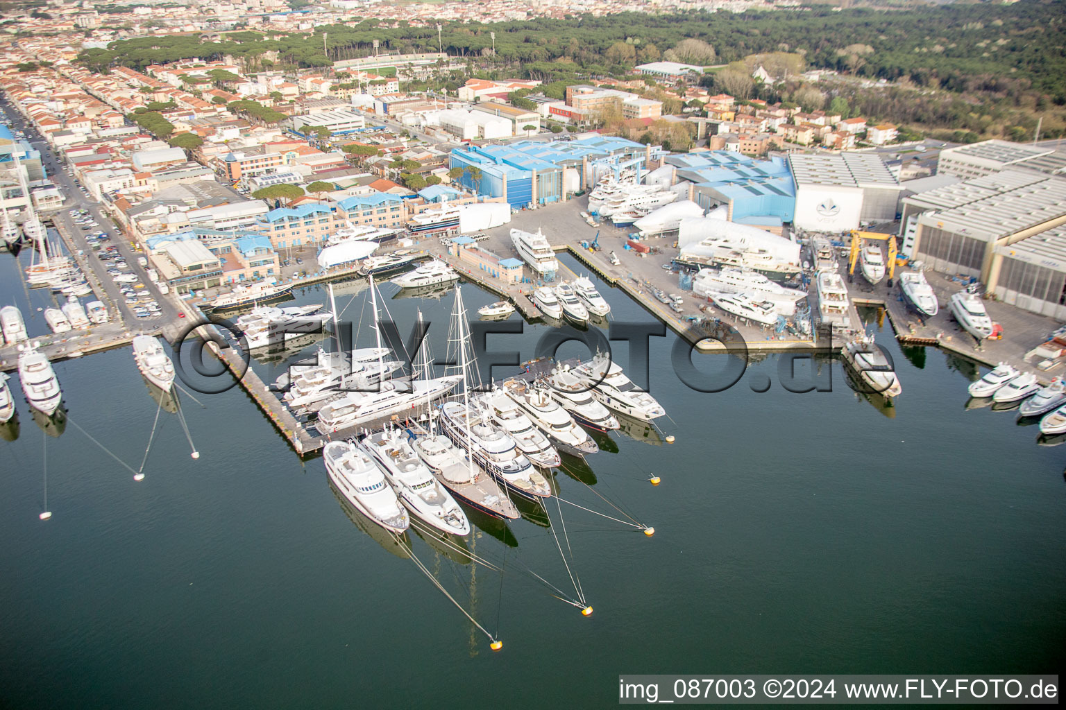 Shipyard on the banks in Viareggio in Toskana, Italy