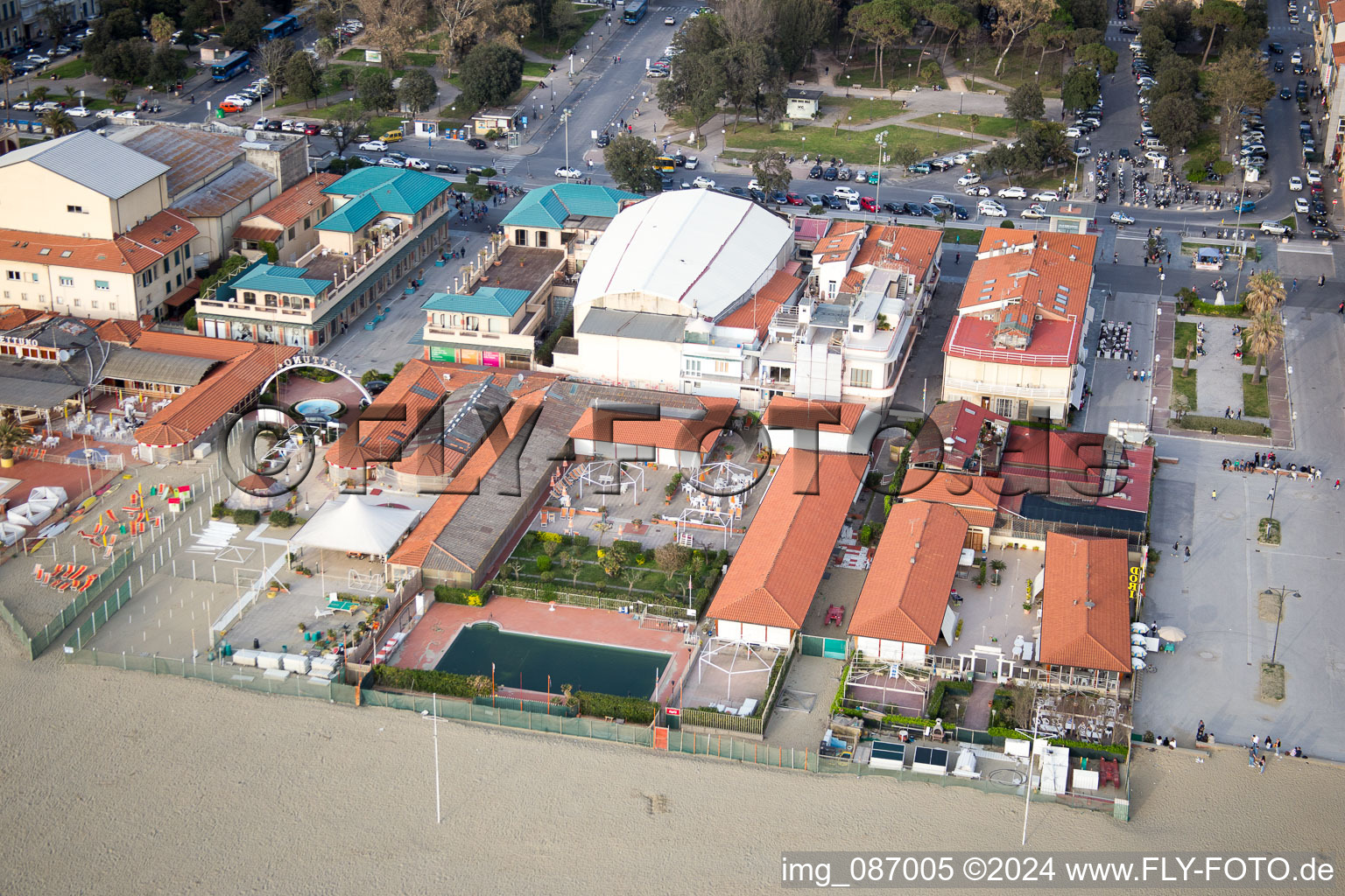 Viareggio in the state Lucca, Italy seen from above