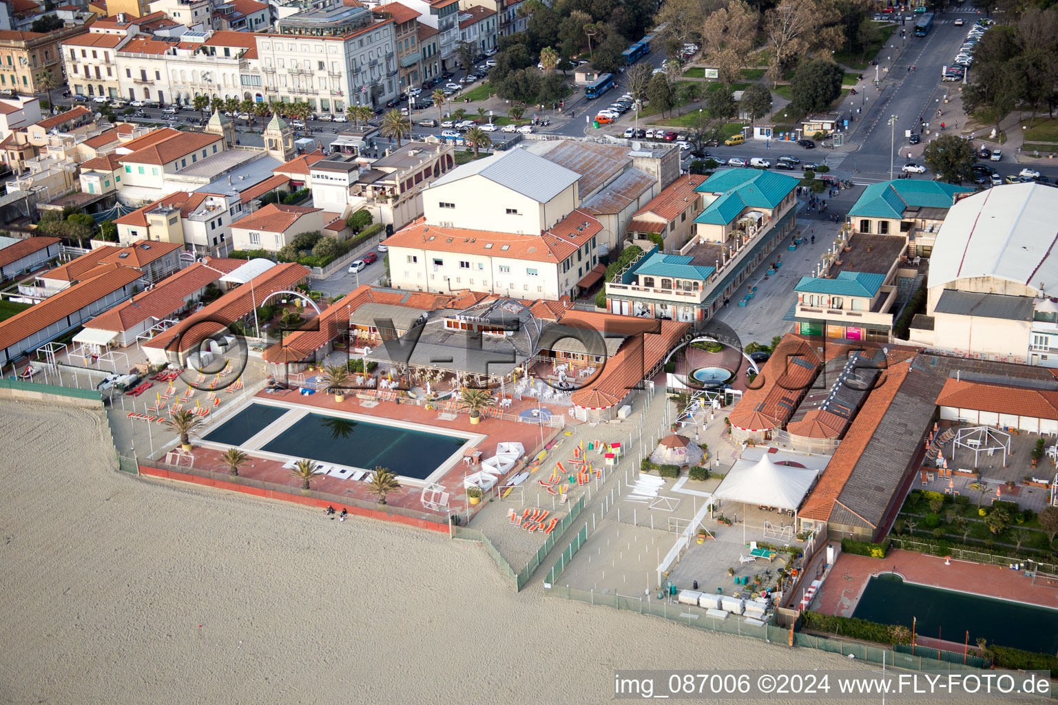 Viareggio in the state Lucca, Italy from the plane