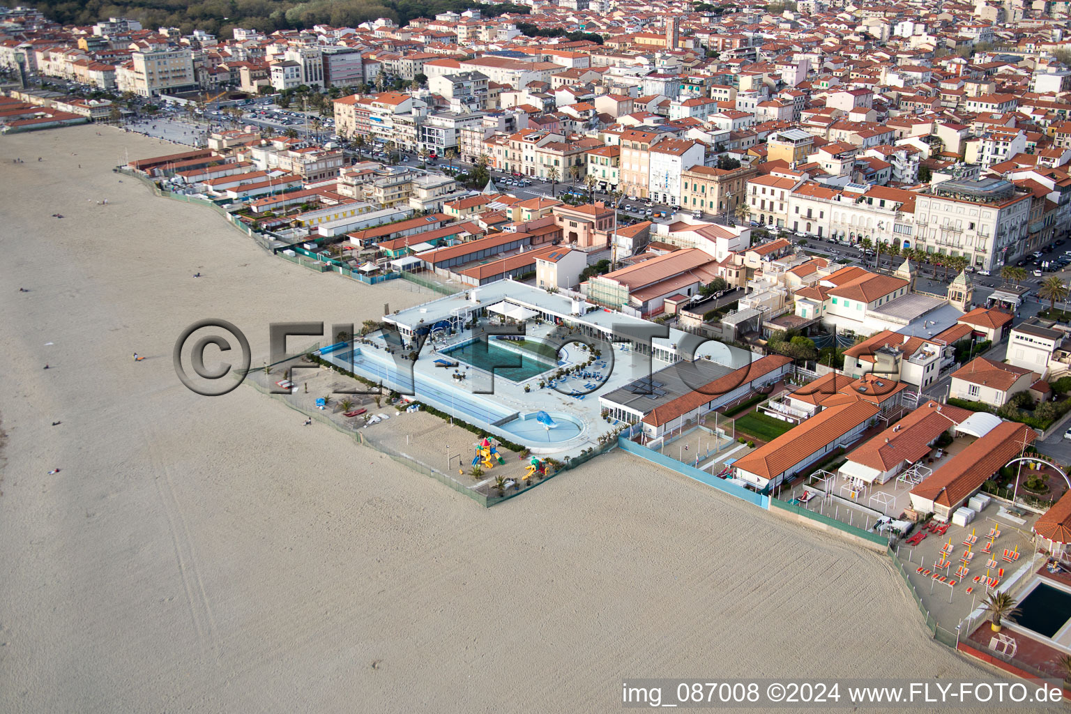 Viareggio in the state Lucca, Italy viewn from the air