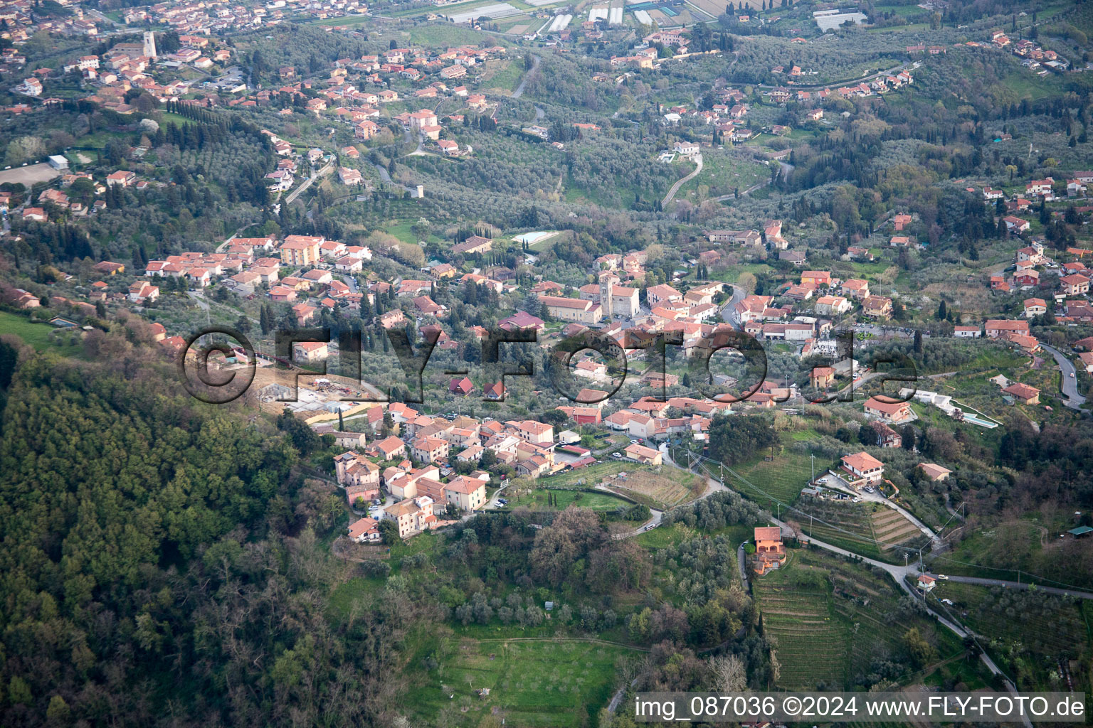 Pedona in the state Tuscany, Italy from the plane