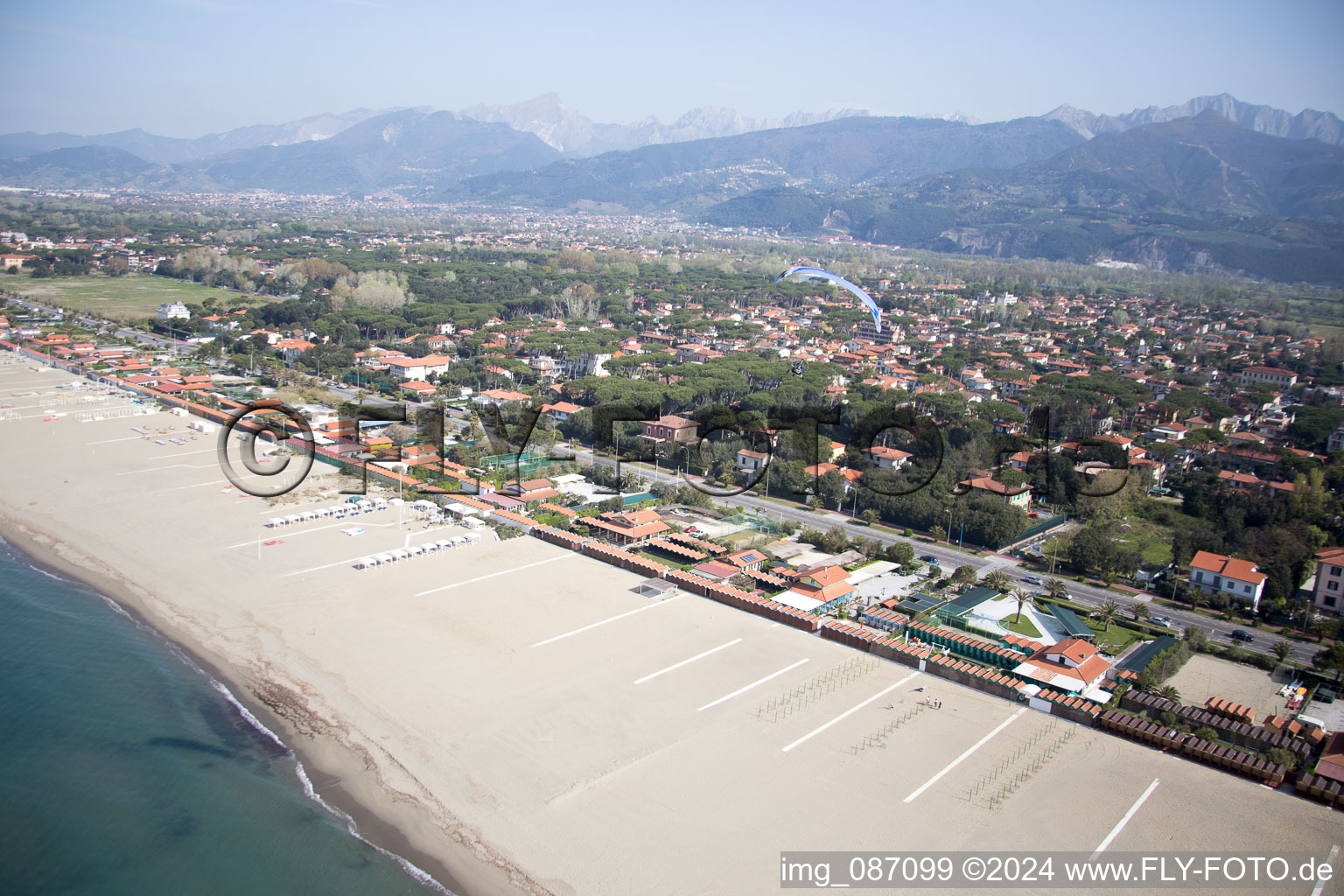 Forte dei Marmi in the state Lucca, Italy out of the air