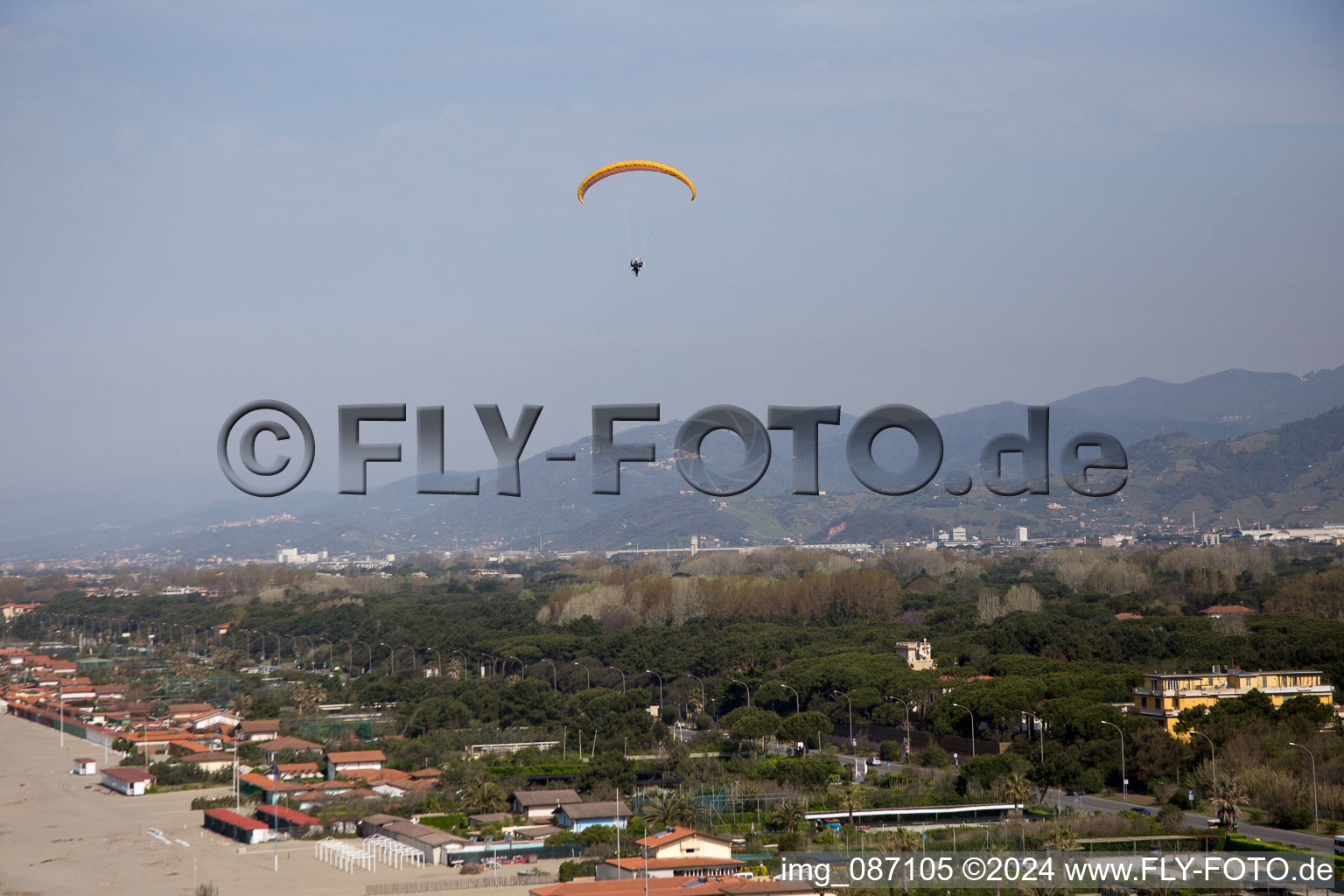 Aerial view of Marina dei Ronchi in the state Tuscany, Italy