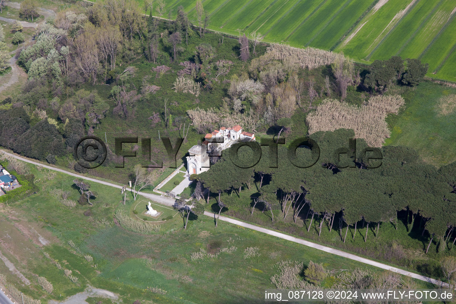 Aerial photograpy of Marinella di Sarzana in the state Liguria, Italy