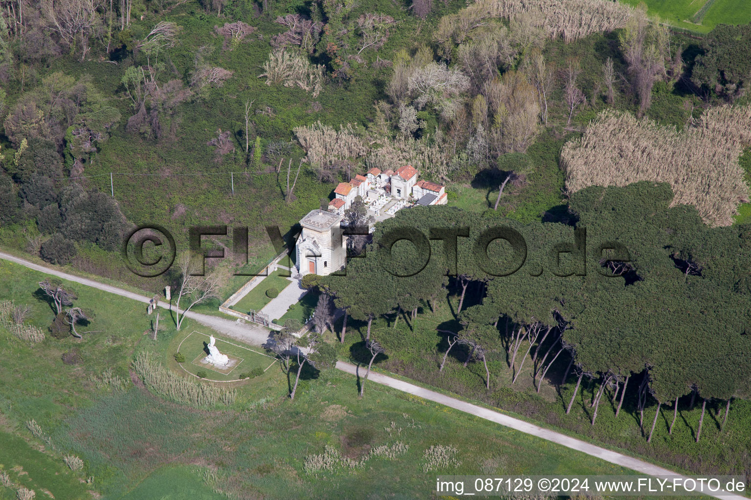 Oblique view of Marinella di Sarzana in the state Liguria, Italy