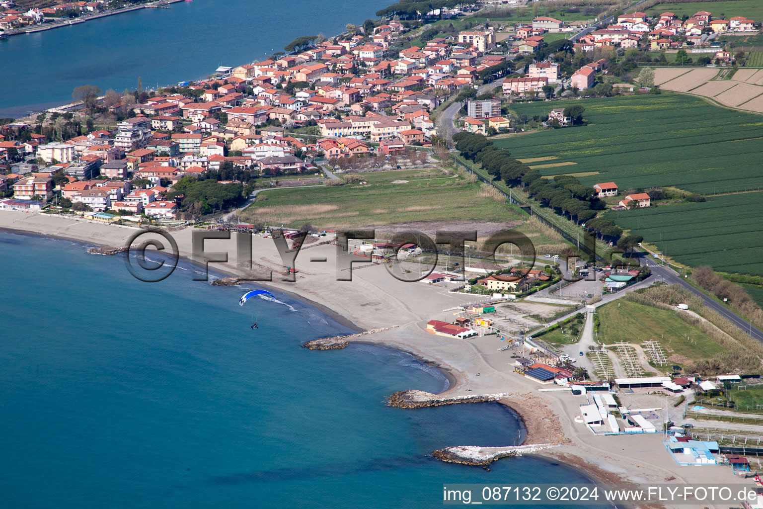 Marinella di Sarzana in the state Liguria, Italy out of the air