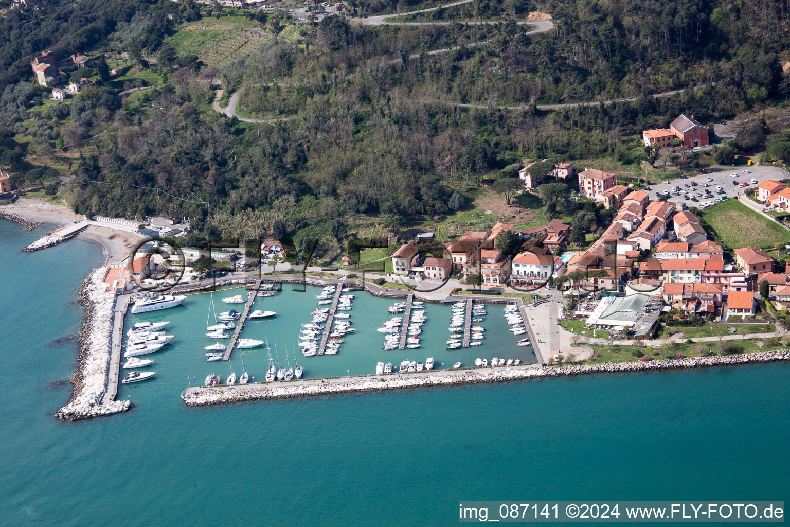 Fiumaretta di Ameglia in the state Liguria, Italy out of the air