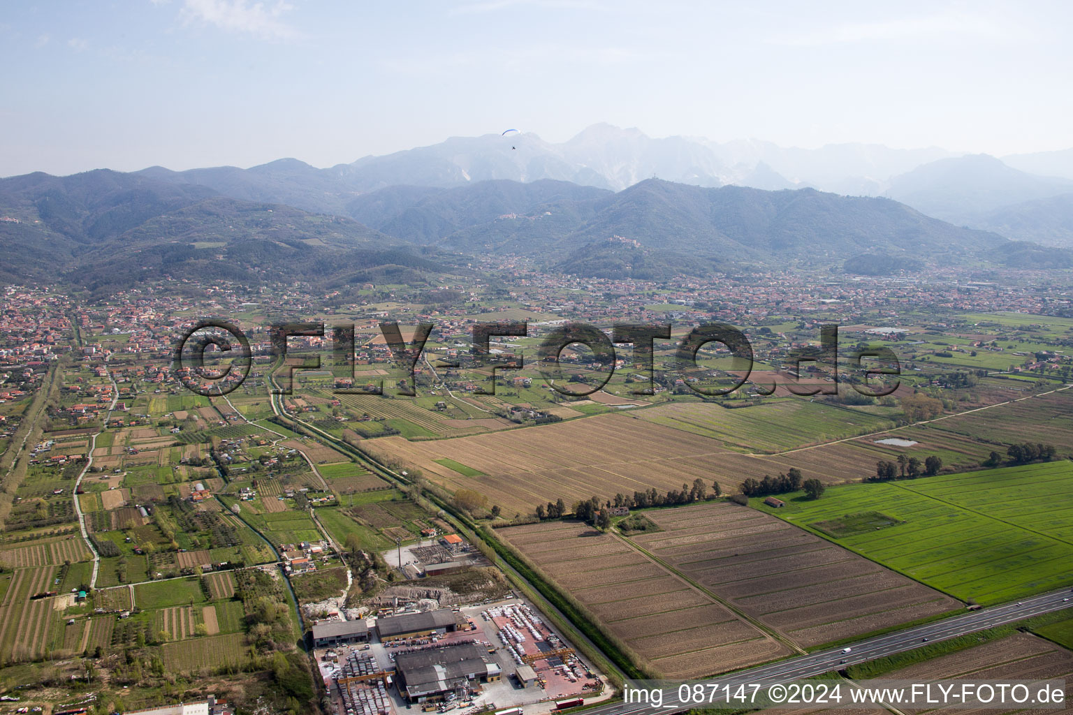 Aerial photograpy of Ameglia in the state Liguria, Italy