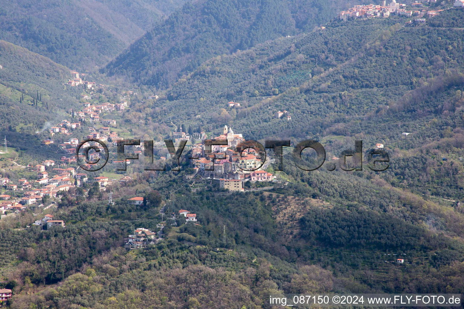 Aerial view of Nicola in the state Liguria, Italy