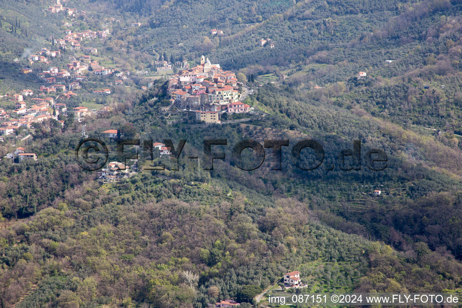 Aerial photograpy of Nicola in the state Liguria, Italy