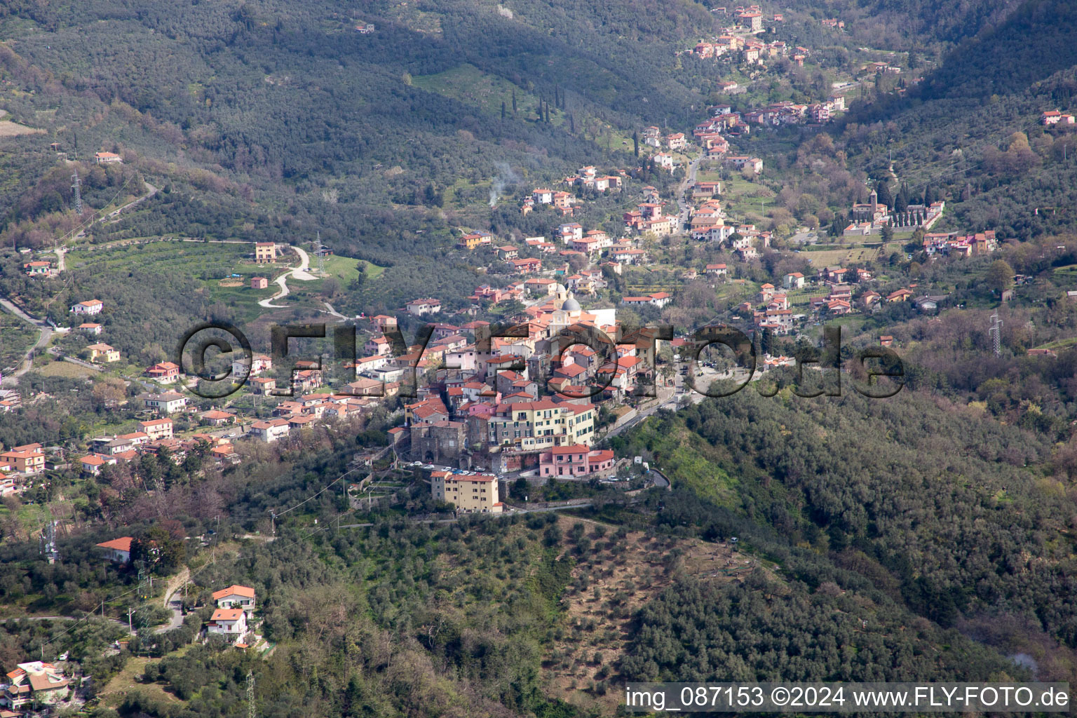 Oblique view of Nicola in the state Liguria, Italy