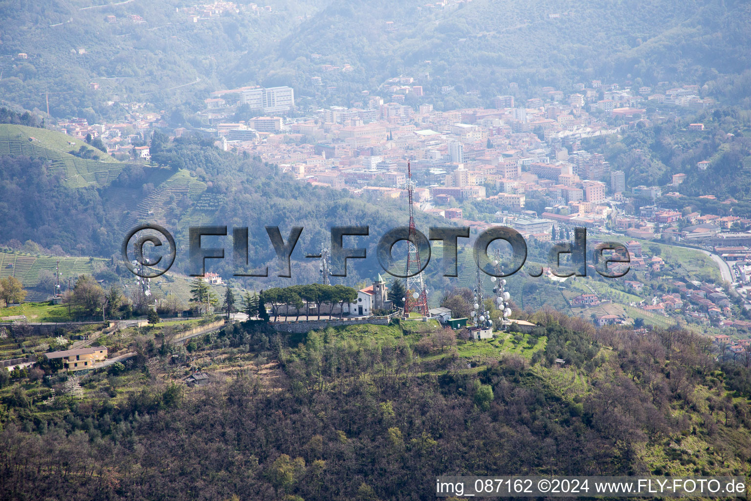 Aerial photograpy of Carrara in the state Massa-Carrara, Italy