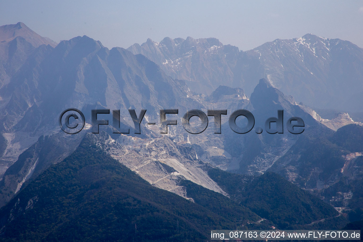 Oblique view of Carrara in the state Massa-Carrara, Italy