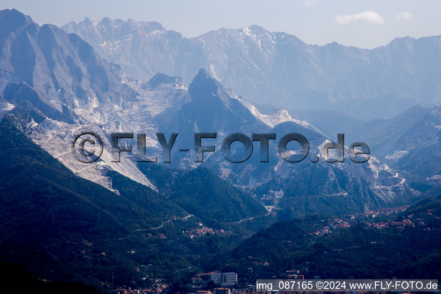 Carrara in the state Massa-Carrara, Italy out of the air