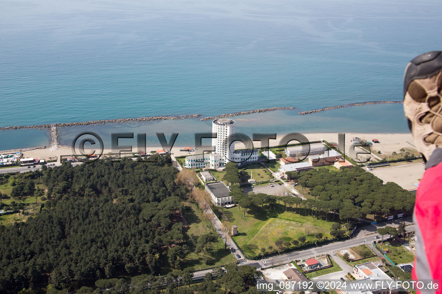 Drone image of Avenza in the state Tuscany, Italy