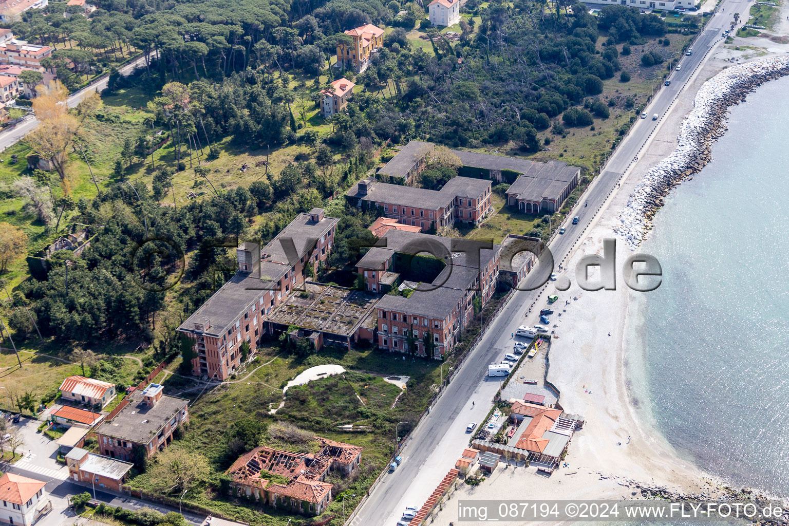 Holiday house plant of the former park Colonia Ettore Motta in Massa in Toskana, Italy