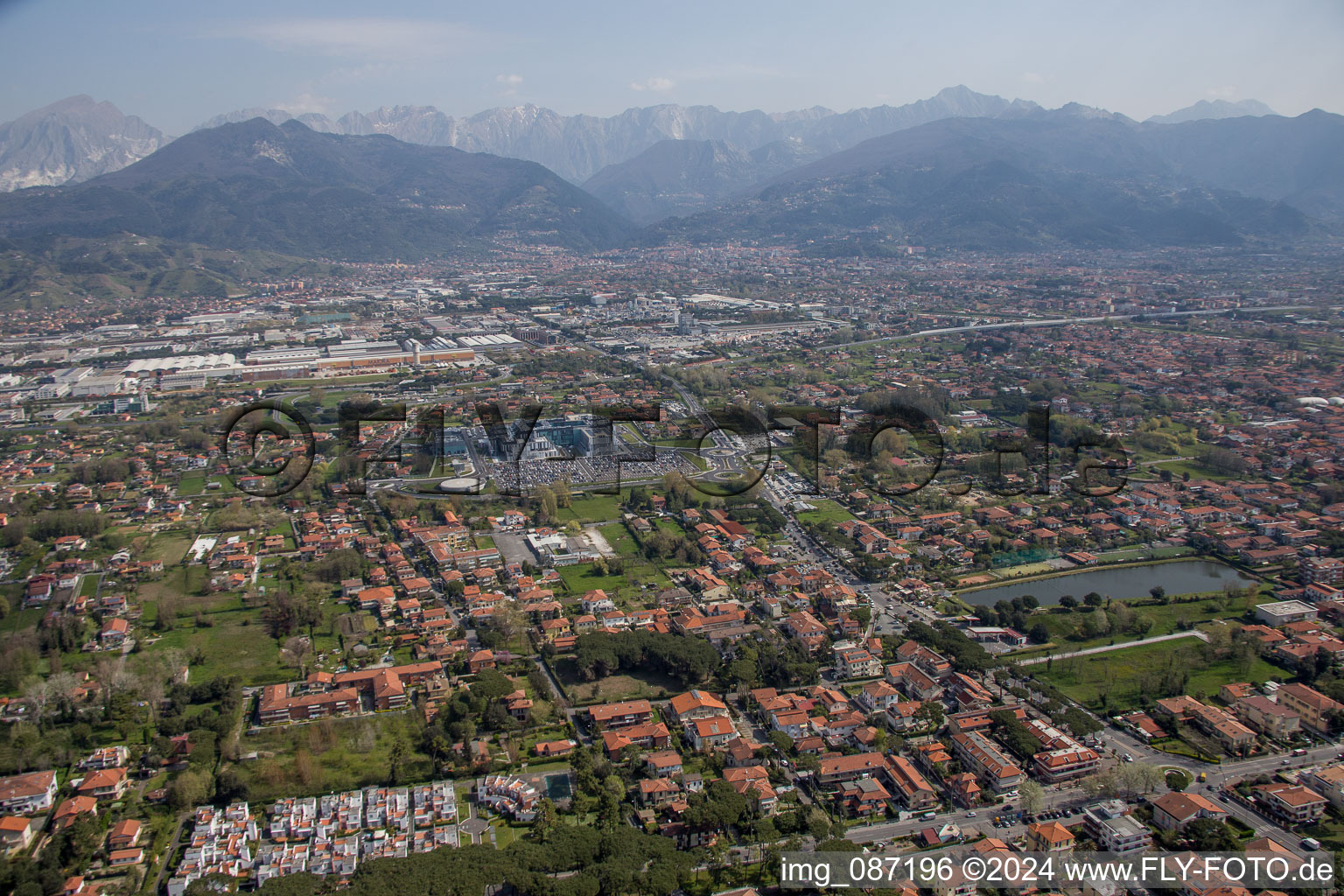 Marina di Massa in the state Tuscany, Italy out of the air