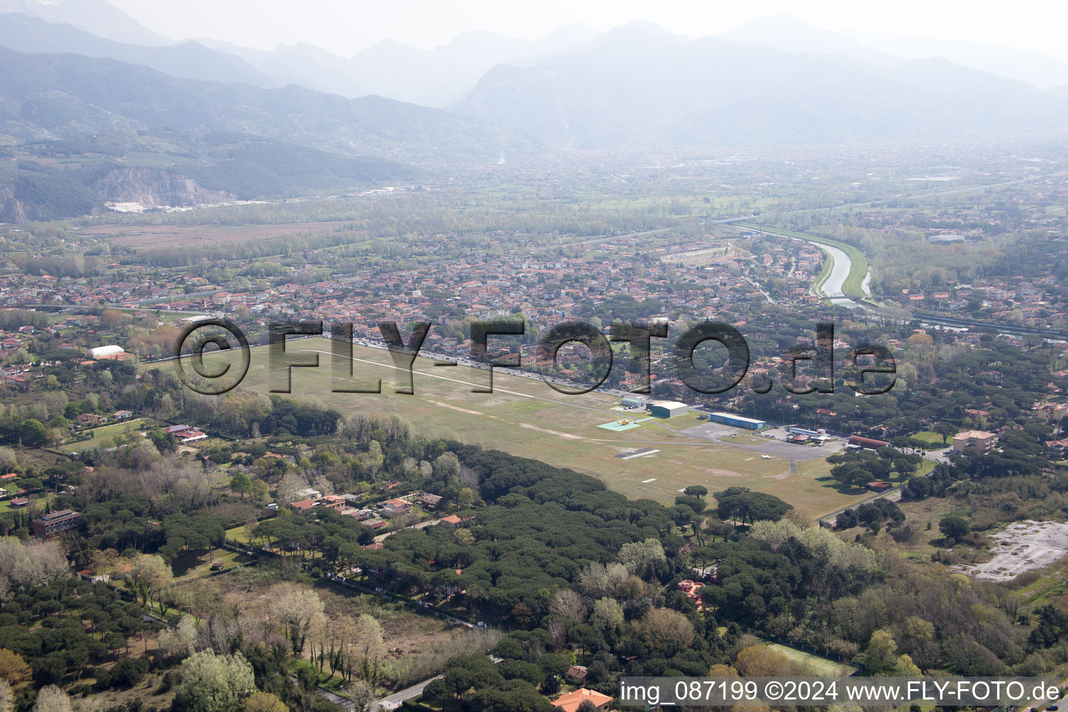 Aerial photograpy of Marina dei Ronchi in the state Tuscany, Italy